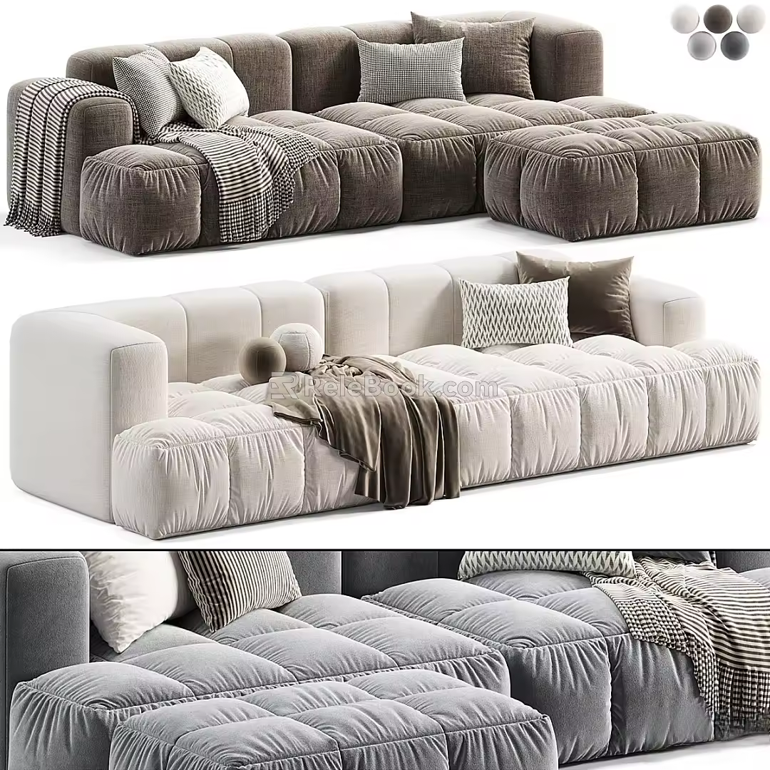 Julia Suede Soft Sofa Casabes Pace 3d model