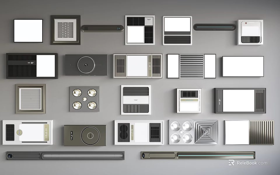 Various Modern Vent Covers And Switch Plates For Home Renovation Projects 3d model 
