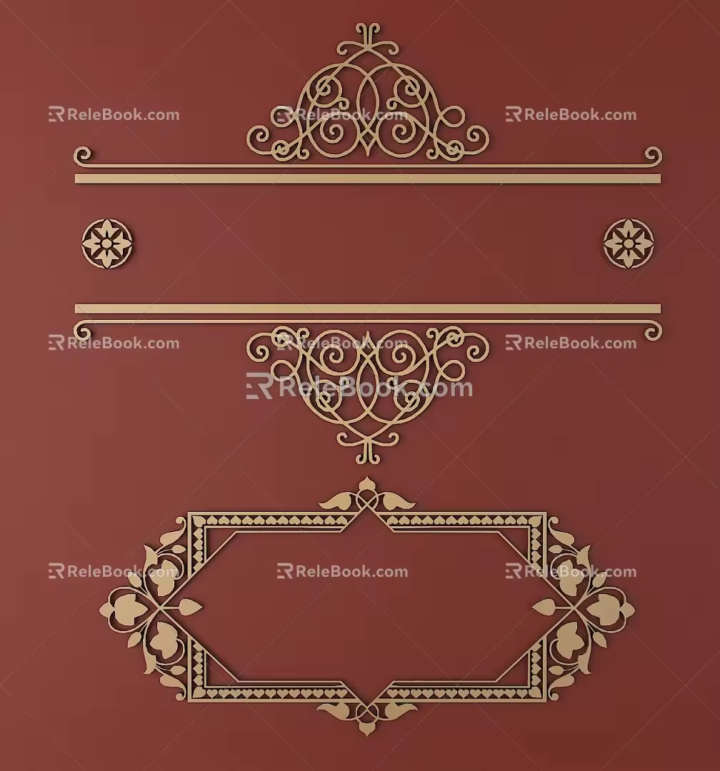 European-style Metal Carved European Pattern Hollow Carved Pattern 3d model