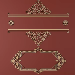 European-style Metal Carved European Pattern Hollow Carved Pattern 3d model
