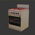 Gas Stove With Four Burners Ceramic Cooktop And Built In Oven For Home Kitchen