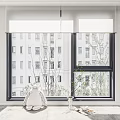 Modern floor-to-ceiling window combination 3d model