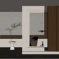 Nordic Style Entrance Simple Cream Scarpa Stacked Entrance 3d model