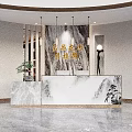 Modern Luxury Real Estate Sales Office With Property Sand Table And Comfortable Negotiation Lounge Area