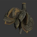 Organic Circular Arrangement Of Brown Textured Pod Like Segments With Central Hollow