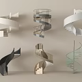 Modern Spiral Staircases With Various Designs And Glass Railings In White Black Gray