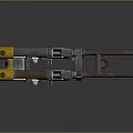 Detailed Design of Multi Barrel Weapon With Mechanical Structure Yellow Silver Components And Support Base