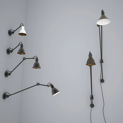 Modern Wall Lamps With Adjustable Arms And Mixed Color Shades Design 3d model