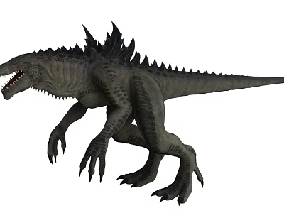 Realistic Reptile Dinosaur With Spiked Back Sharp Teeth And Scaly Skin 3d model