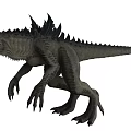 Realistic Reptile Dinosaur With Spiked Back Sharp Teeth And Scaly Skin