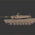 Modern Sand Colored Main Battle Tank With Cannon Tracks Turret Equipment On Reflective Surface