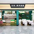 Elegant Beauty Salon Interior With Green Decor Manicure Tables Eyelash Beds And Product Shelves