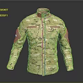 Camouflage Military Jacket With Desert Pattern Long Sleeves And Functional Design 3d model