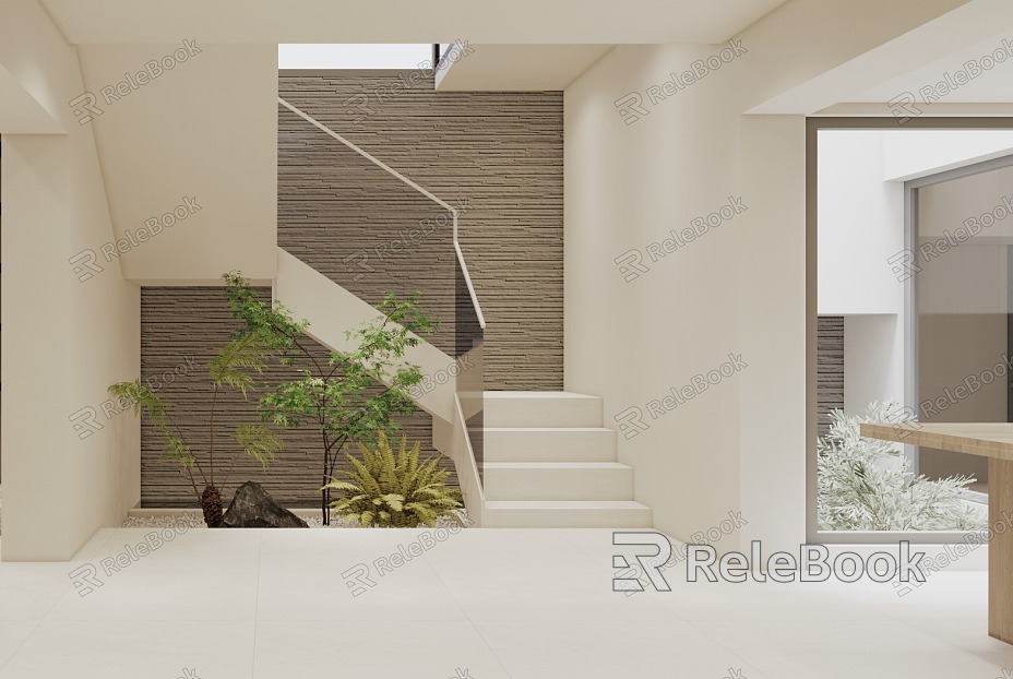 Modern Staircase Staircase Landscape Staircase Landscape Setches Interior Courtyard Landscape Landscaping model