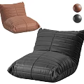 Comfortable Leather Bean Bag Chair in Brown And Black With Striped Pattern For Living Room