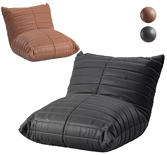Leather Lazy Sofa Caterpillar Single Sofa Bean Bag 3d model