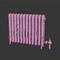 Vintage White Radiator With Orange Knob Valve For Home Heating Decor