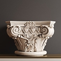 European-style carved stigma Roman column 3d model