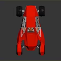 Red Off Road Concept Vehicle With Large Wheels And Silver Rims Design