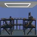 Industrial Equipment Facility With Multi tier Platform Staircase And Piping System
