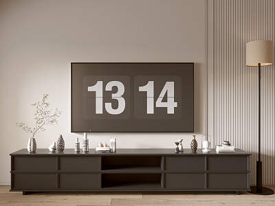 Modern Black TV Cabinet Sideboard Balcony Cabinet Storage Cabinet Entrance Cabinet model