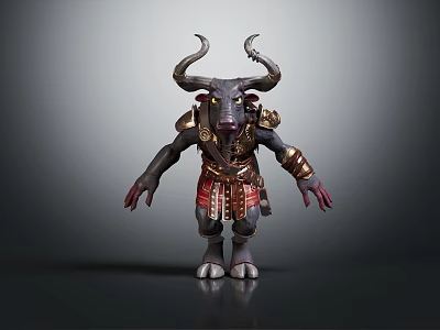 Modern Game Role Bull Monster Tauren Bull Warrior 3d model Modern Game Role Bull Monster Tauren Bull Warrior 3d model