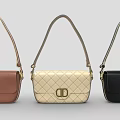 Stylish Quilted Handbags With Brown Beige Black Colors And CD Logo Design