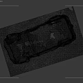 Black Jeep SUV Covered In Snow Standing In Winter Outdoor Snowy Scene