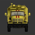 Yellow Rescue Functional Vehicle With Red Stripes Roof Equipment And Number 210