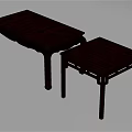 Dark Wood Dining Tables With Traditional Chinese Style Simple Design And Solid Structure 3d model