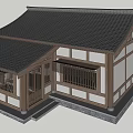 Traditional Rural Self Built House With Tile Roof Wooden Structure And Windows