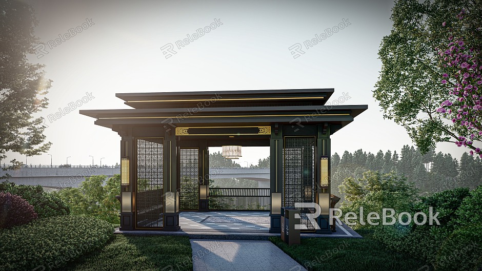 new chinese style pavilion residential area pavilion model