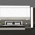 Modern Minimalist Bedroom Featuring Large Bed Pendant Lights Nightstands And Herringbone Flooring
