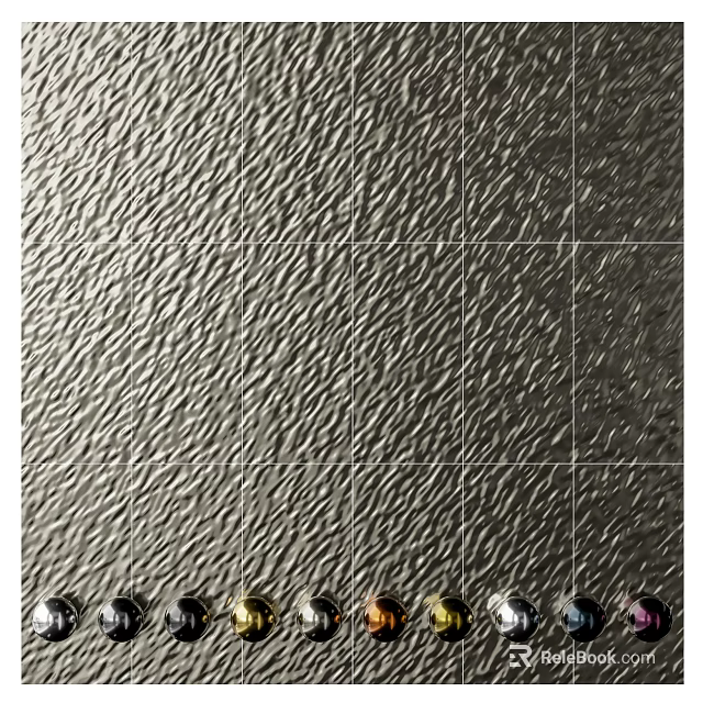 Textured Wall Decor With Patterned Surface And Colorful Decorative Balls 3d model 