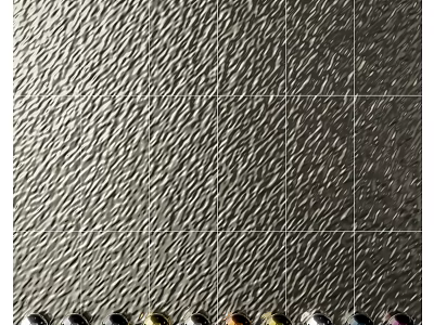 Textured Wall Decor With Patterned Surface And Colorful Decorative Balls 3d model