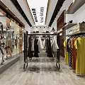 Valiant Aoteno Clothing Store Interior With Mannequins And Displayed Fashion Clothes