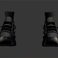 Stylish Black Boots With Thick Sole And Multiple Buckle Straps For Daily Wear