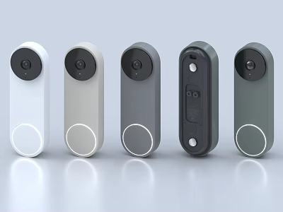 Modern Smart Door Handles With Camera In Various Colors And Sleek Design 3d model