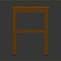 Brown Wooden Stool With Square Seat And Four Legs Simple Design