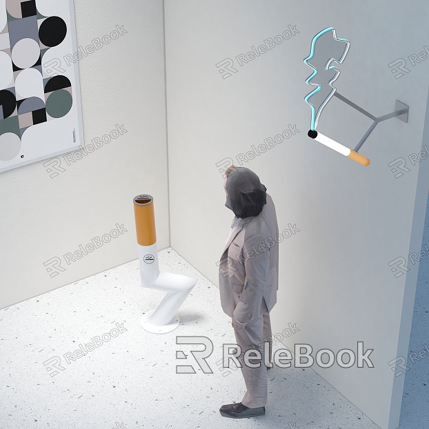 Modern game character smoking area ashtray ash collector model