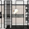 Modern partition Changhong glass partition glass partition frosted glass partition 3d model