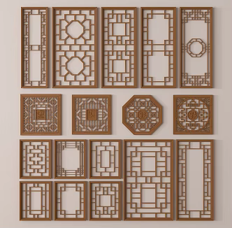 new chinese style openwork window openwork window retro window openwork window 3d model