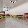 Fresh Fruit Store Interior With Colorful Displays And Promotion Featuring Pomegranates Lemons