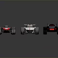 Toy Racing Cars with Modern Design in Red White Gray and Black Red Colors