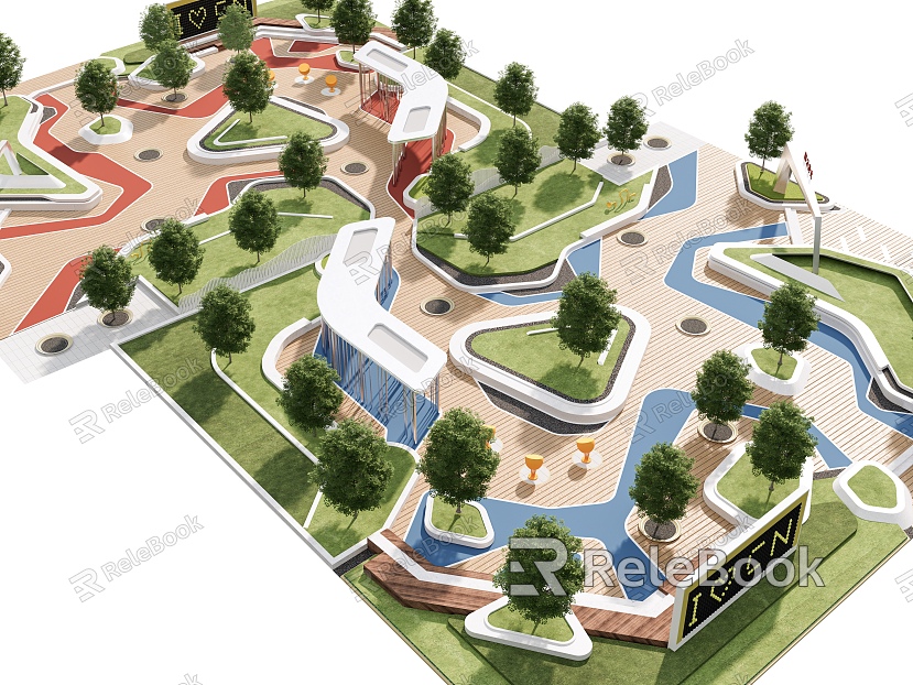 Pocket Park Street Corner Park Park Landscape Children's Park People's Activity Site Activity Wide Factory model