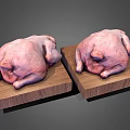 Two Fresh Raw Whole Chickens on Wooden Cutting Boards for Cooking