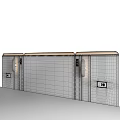 Modern Storage Cabinets With Metallic Handles And Mesh 3d model