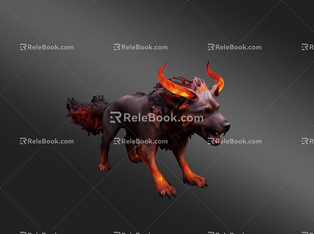 Fantasy Creatures Fire Hound Game Monster Monster Hound 3d model