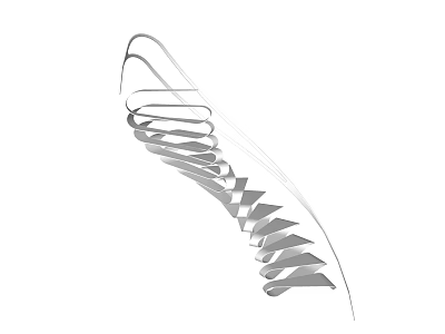Modern Spiral Staircase Design With Curved Metal Structure And Sleek Railings 3d model