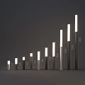 Outdoor Column Lights With Three Color Options Gray Wood Grain And Black White Luminous Tops